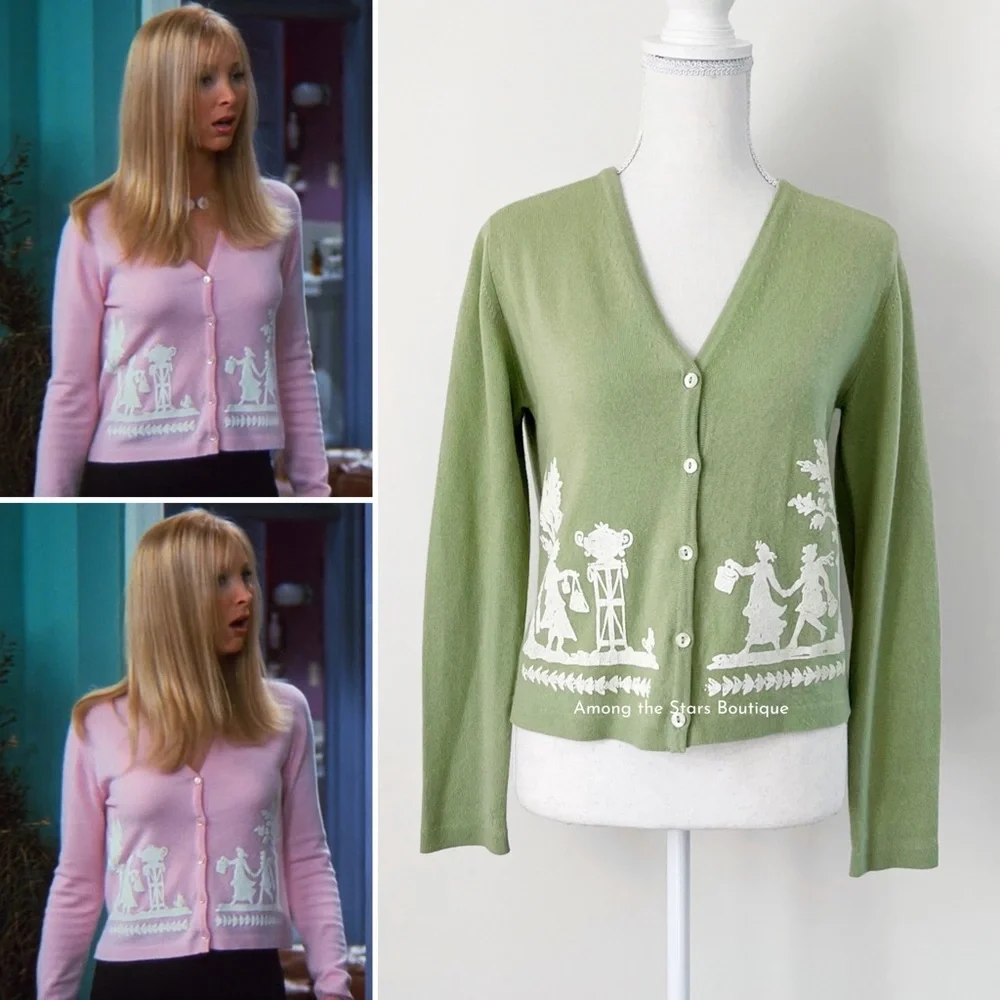 Extremely Rare Y2K Vintage Cashmere Cardigan ASO Phoebe Buffay in Friends - Picture 2 of 13
